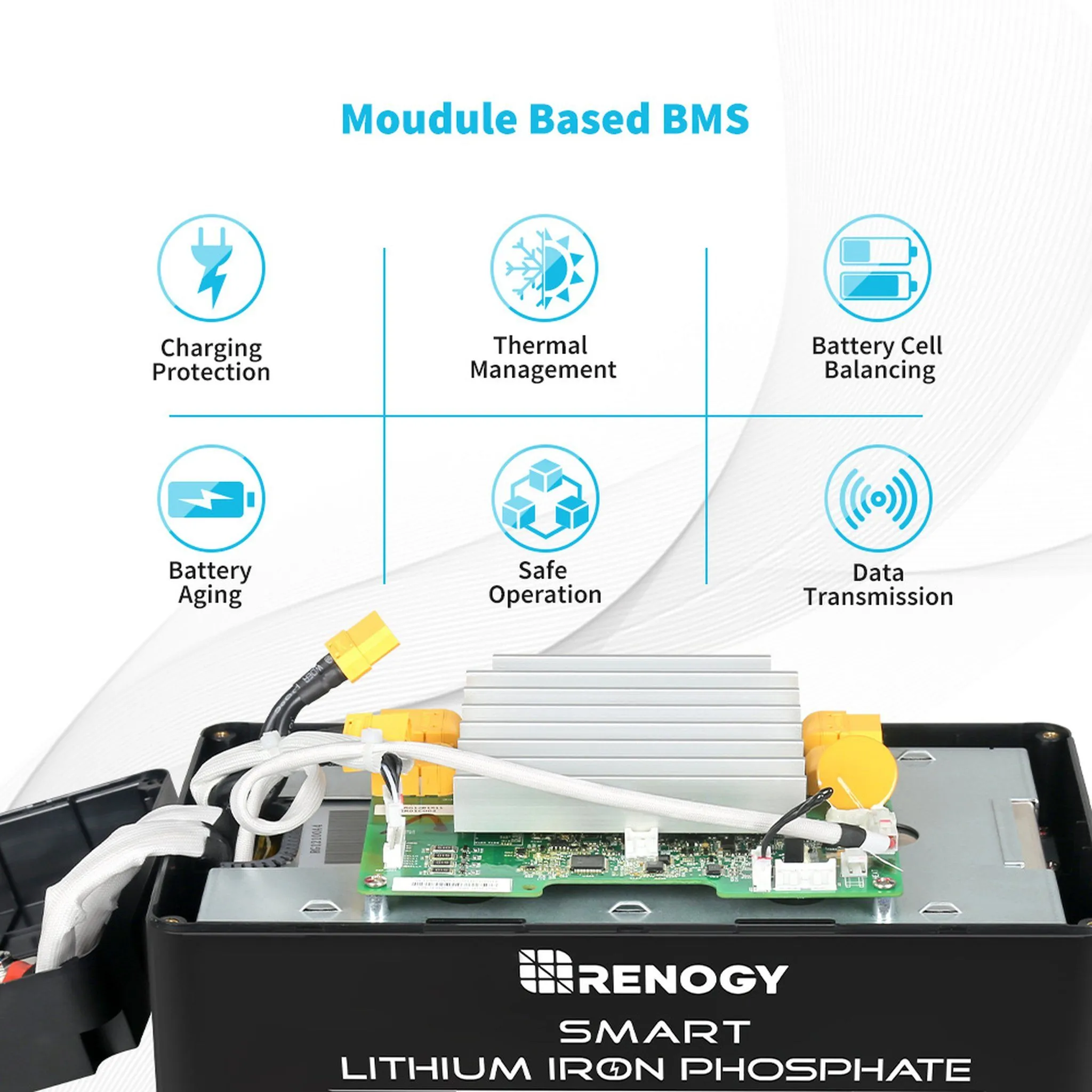 Renogy 12V 100Ah Smart Lithium Iron Phosphate Battery w/ Self-Heating Function