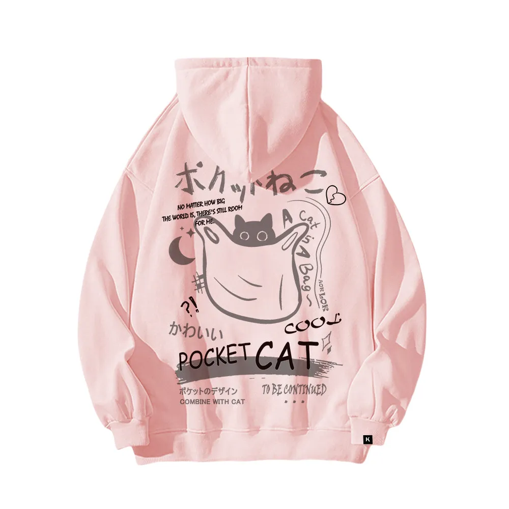 Retro Animation Cat Graphic Hoodie