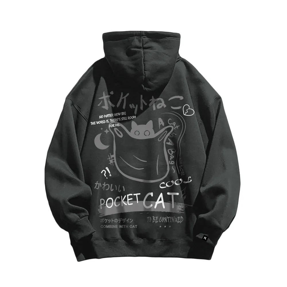 Retro Animation Cat Graphic Hoodie