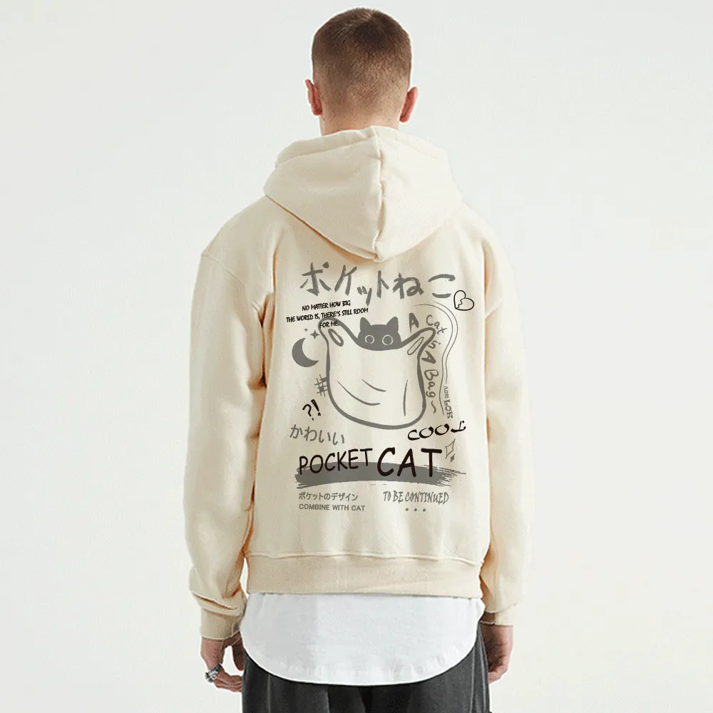 Retro Animation Cat Graphic Hoodie