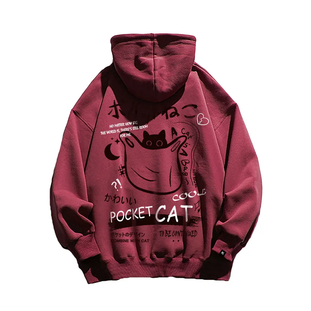 Retro Animation Cat Graphic Hoodie