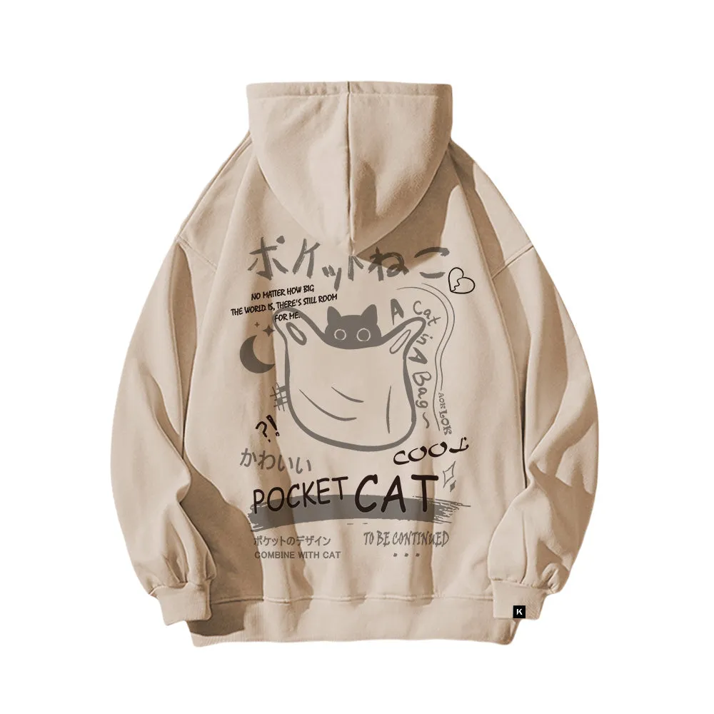 Retro Animation Cat Graphic Hoodie
