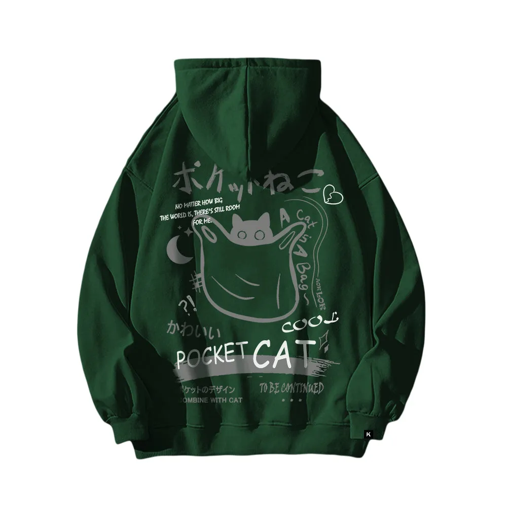 Retro Animation Cat Graphic Hoodie
