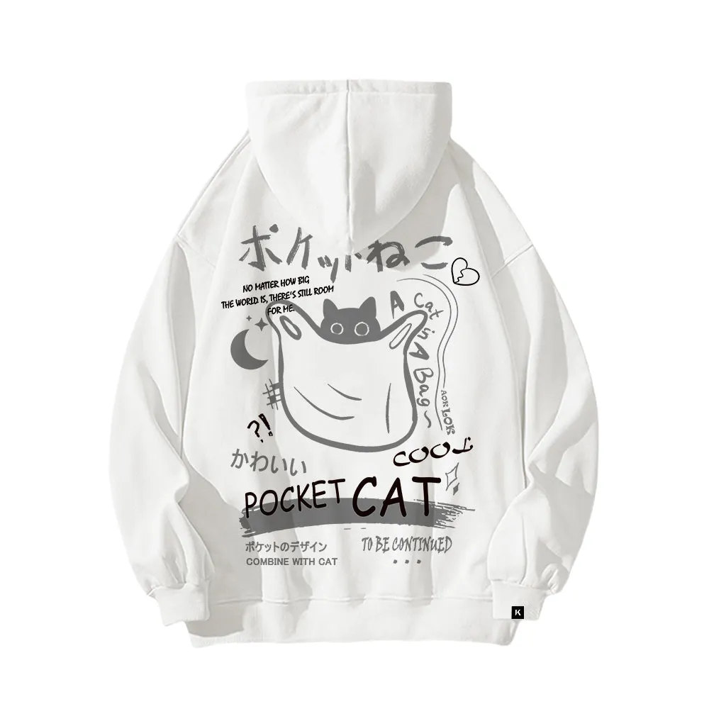 Retro Animation Cat Graphic Hoodie