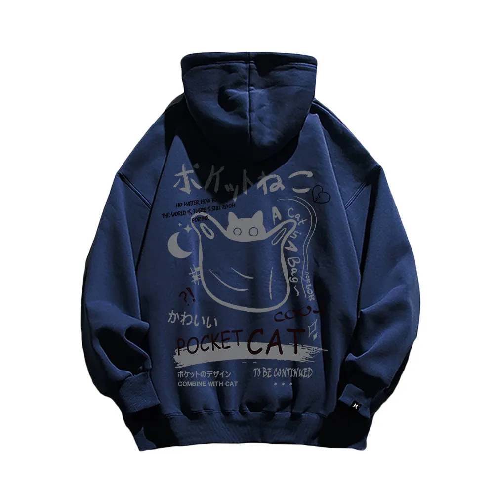 Retro Animation Cat Graphic Hoodie