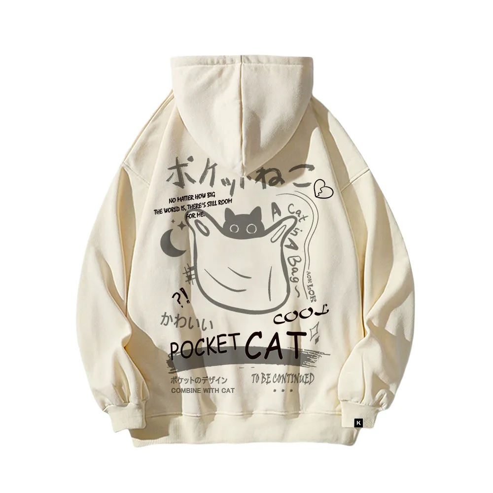 Retro Animation Cat Graphic Hoodie