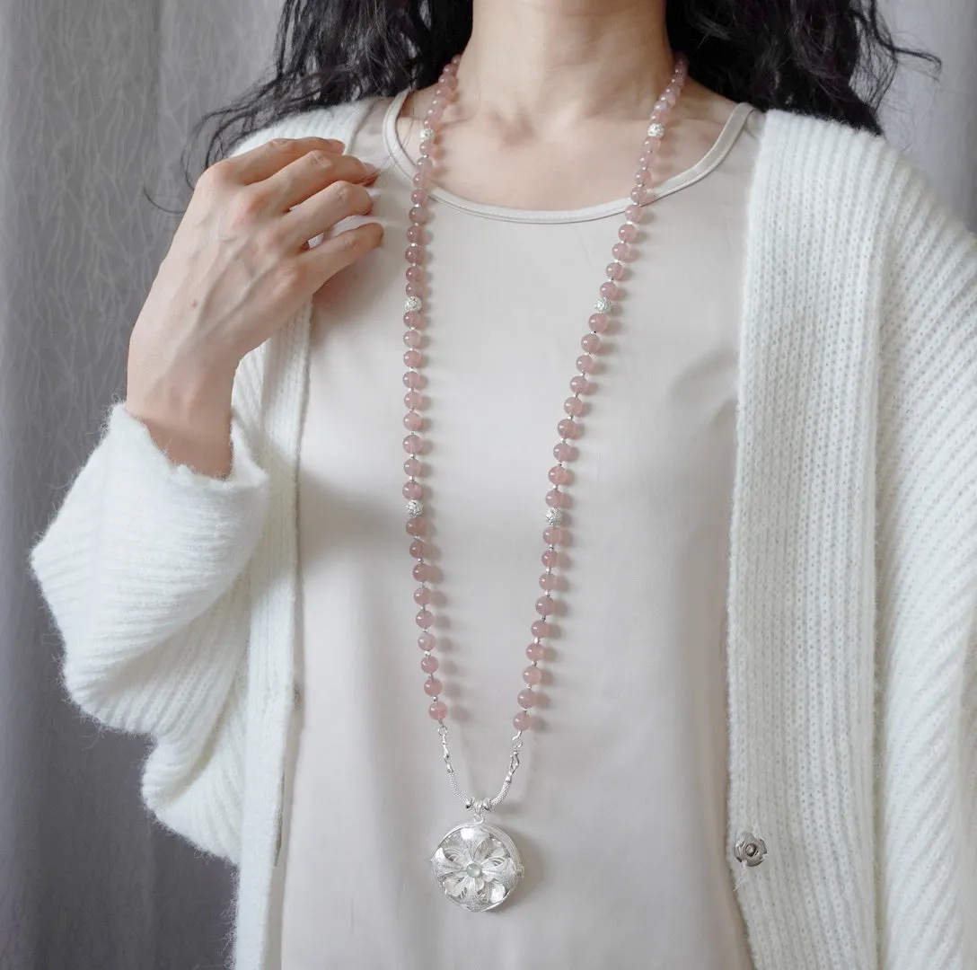 Return to Origin Multi-style Rose Quartz Beaded Necklace with Tassels
