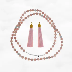 Return to Origin Multi-style Rose Quartz Beaded Necklace with Tassels