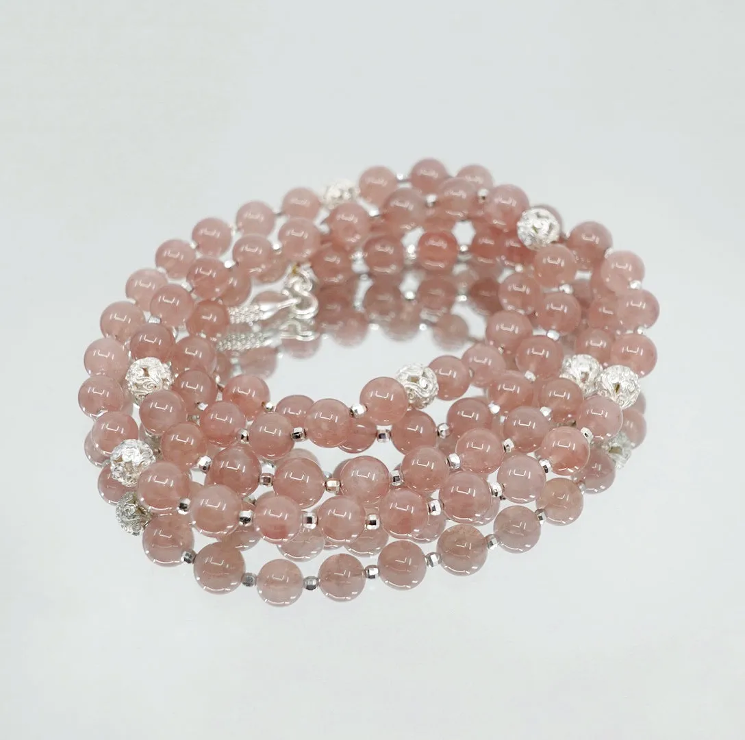 Return to Origin Multi-style Rose Quartz Beaded Necklace with Tassels