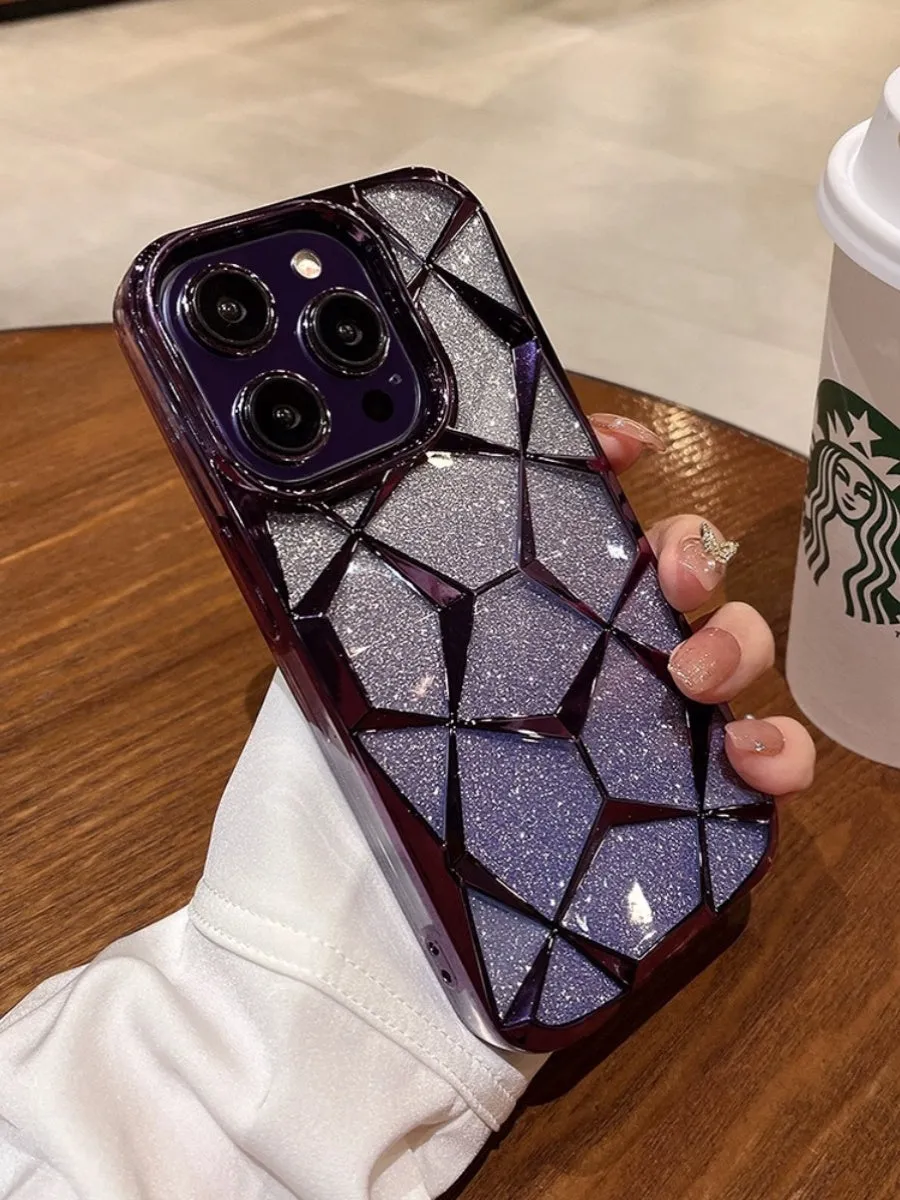 Rhombus Phone Case Glitter