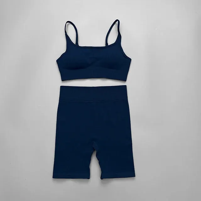 Ribbed Seamless Yoga Set for Women