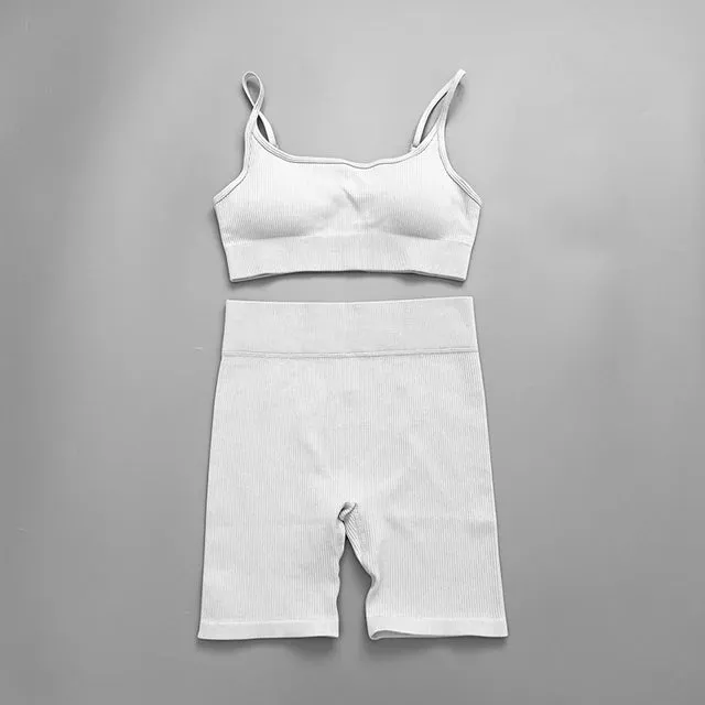 Ribbed Seamless Yoga Set for Women
