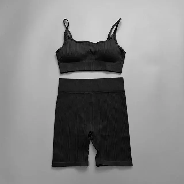 Ribbed Seamless Yoga Set for Women