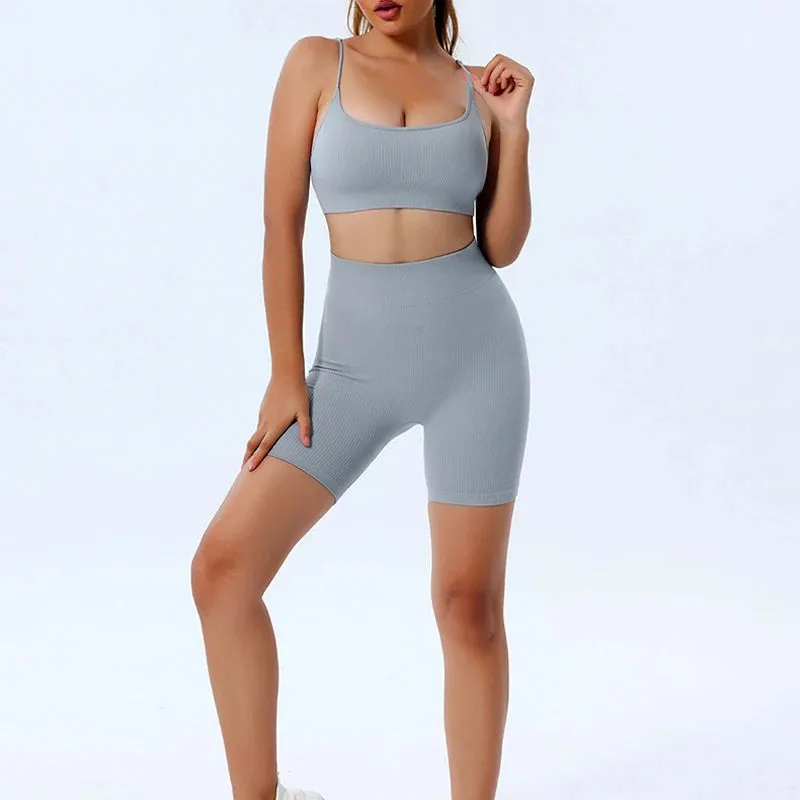 Ribbed Seamless Yoga Set for Women