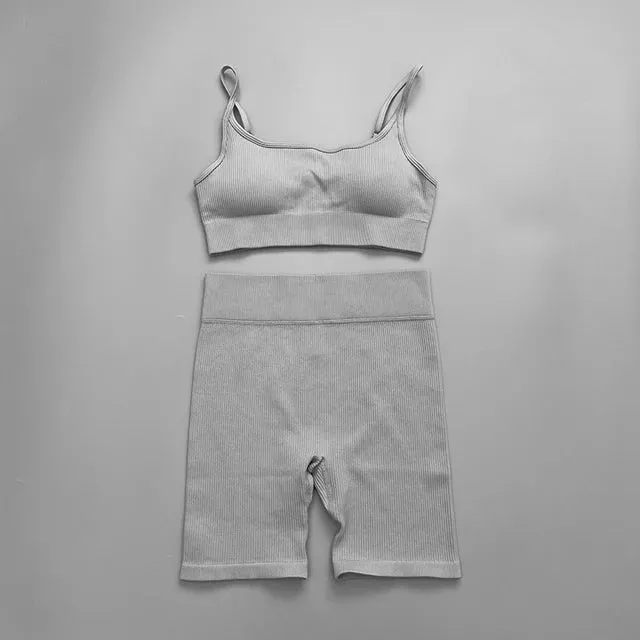 Ribbed Seamless Yoga Set for Women