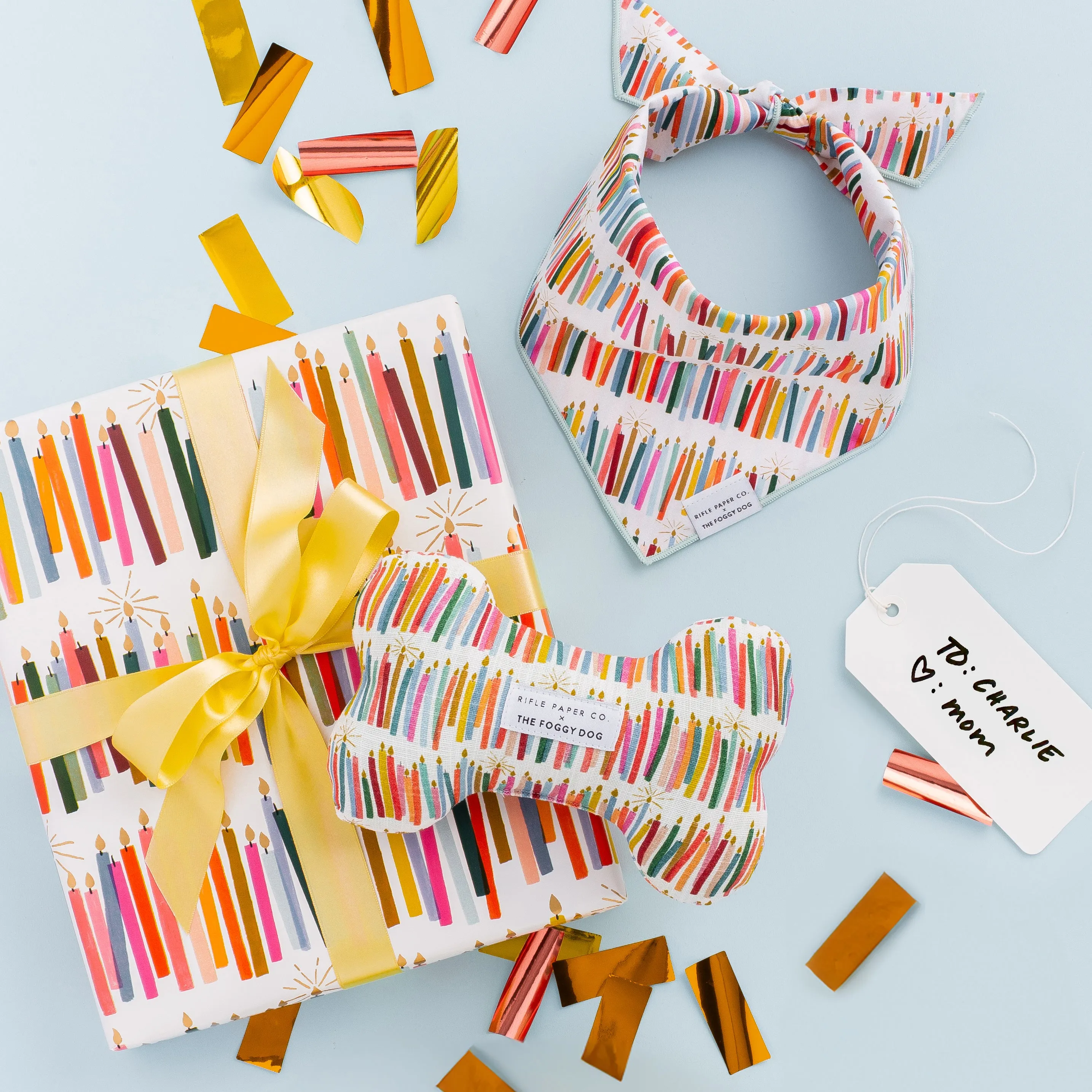 Rifle Paper Co. x TFD Birthday Candles Dog Bandana