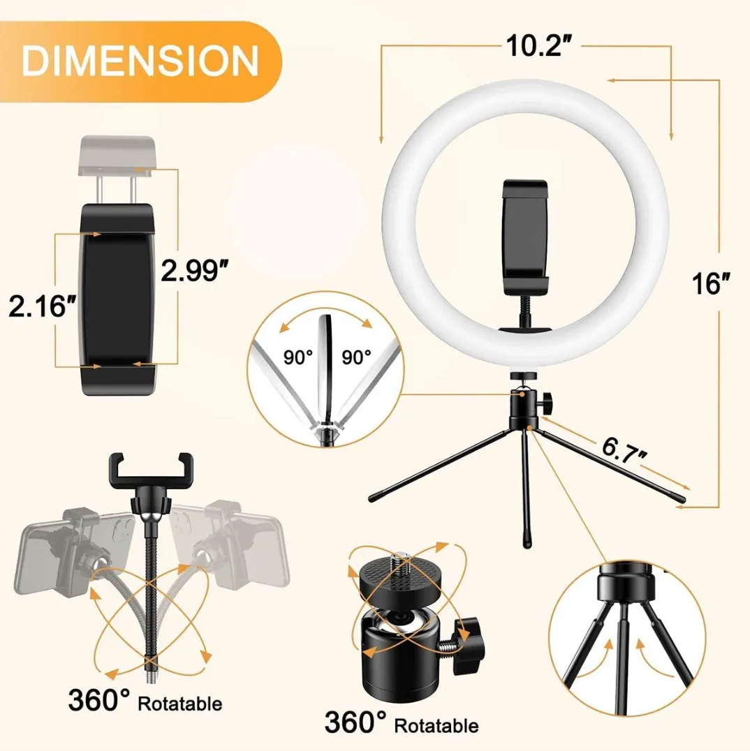 Ring Light with Tripod Stand & Phone Holder