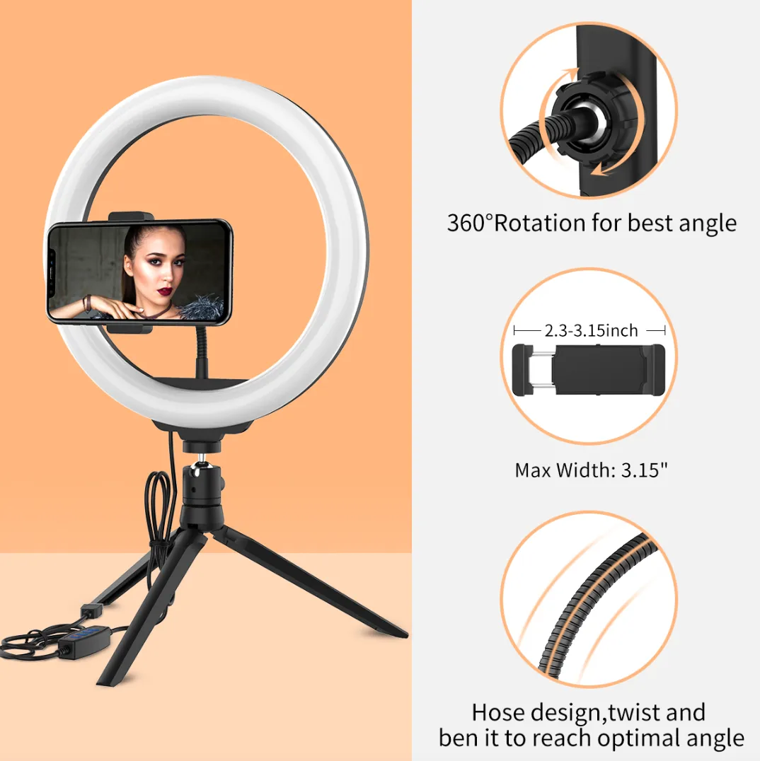 Ring Light with Tripod Stand & Phone Holder