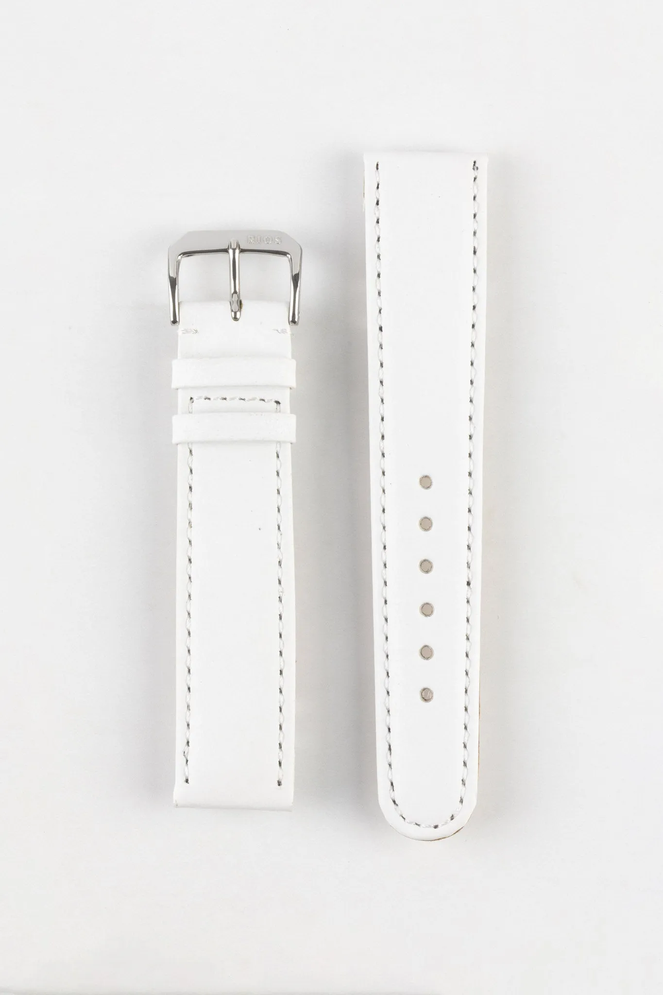 RIOS1931 ARIZONA Genuine Saddle Leather Hook-On Watch Strap in WHITE