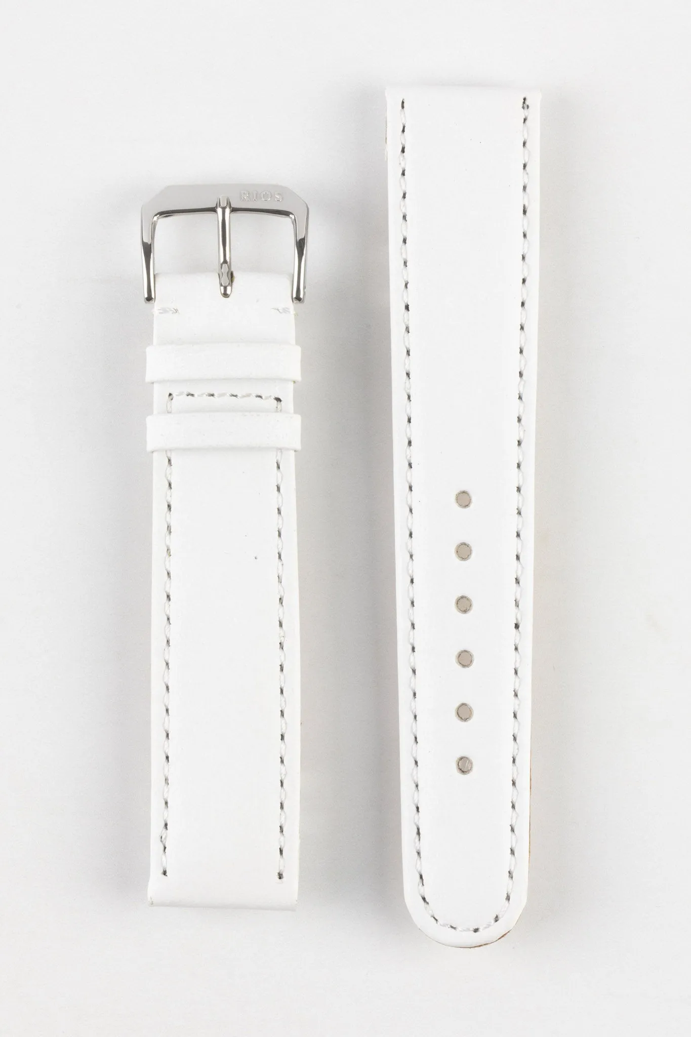 RIOS1931 ARIZONA Genuine Saddle Leather Hook-On Watch Strap in WHITE