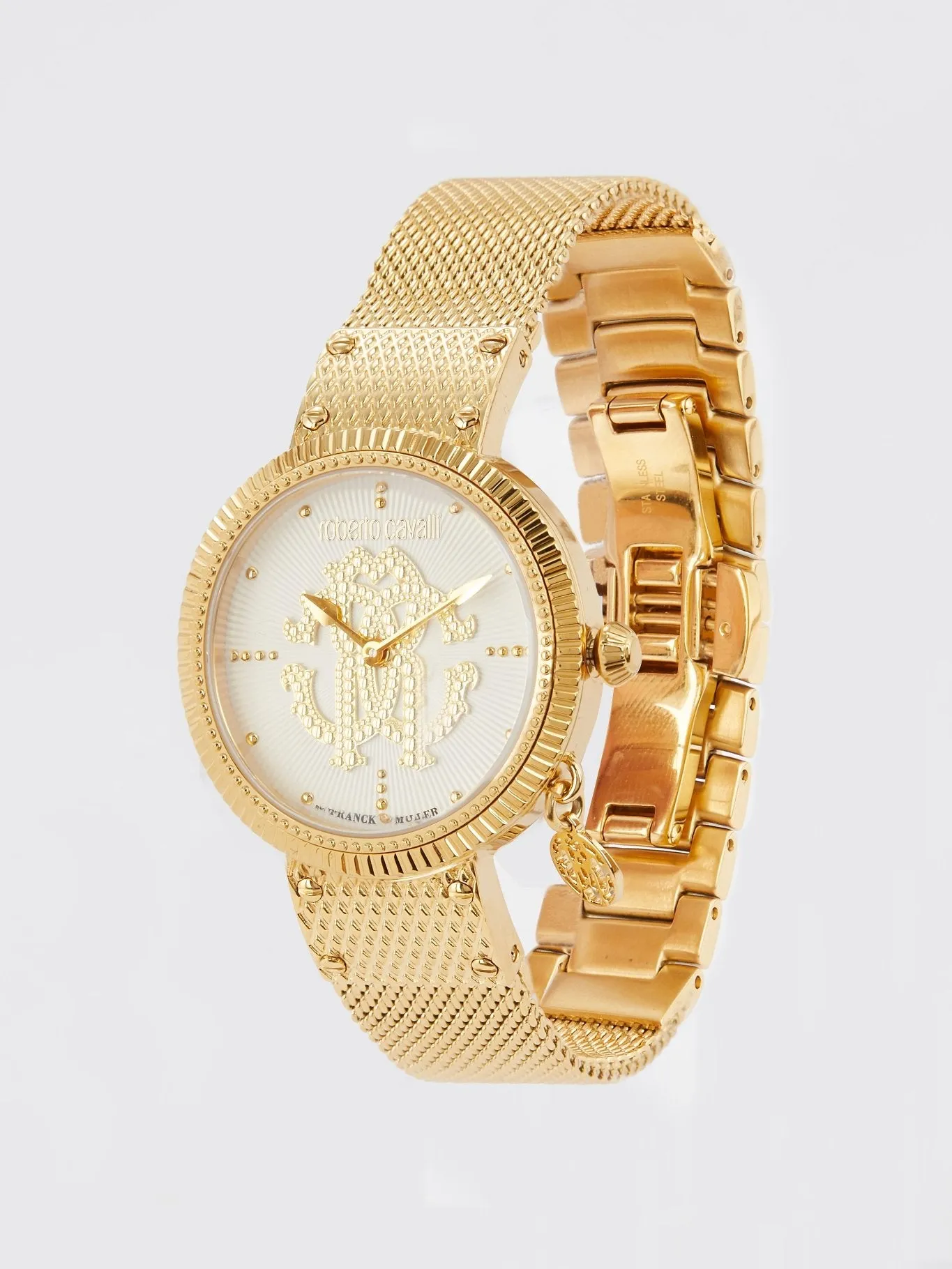 Roberto Cavalli by Franck Muller Mother of Pearl Logo Watch