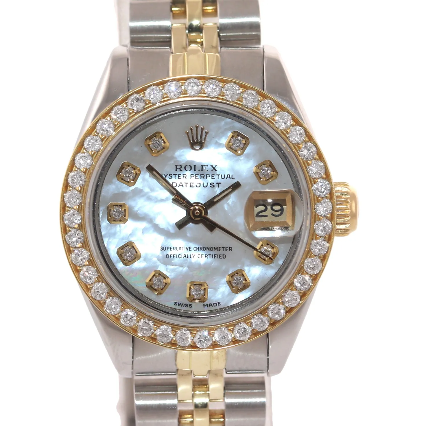 Rolex 6917 Two Tone 18k Gold 26mm mother of pearl diamond Bezel Jubilee Watch Bo