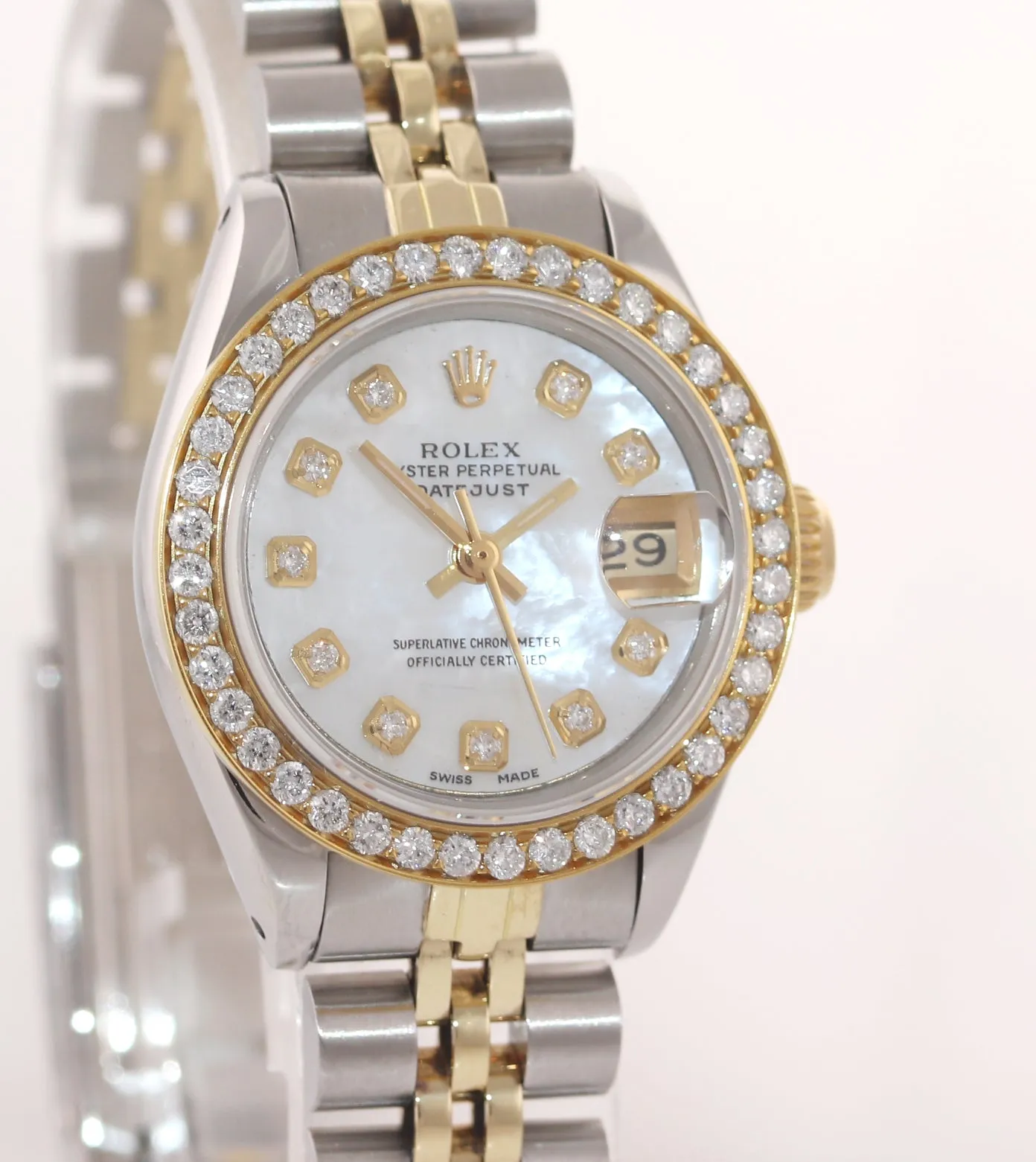 Rolex 6917 Two Tone 18k Gold 26mm mother of pearl diamond Bezel Jubilee Watch Bo