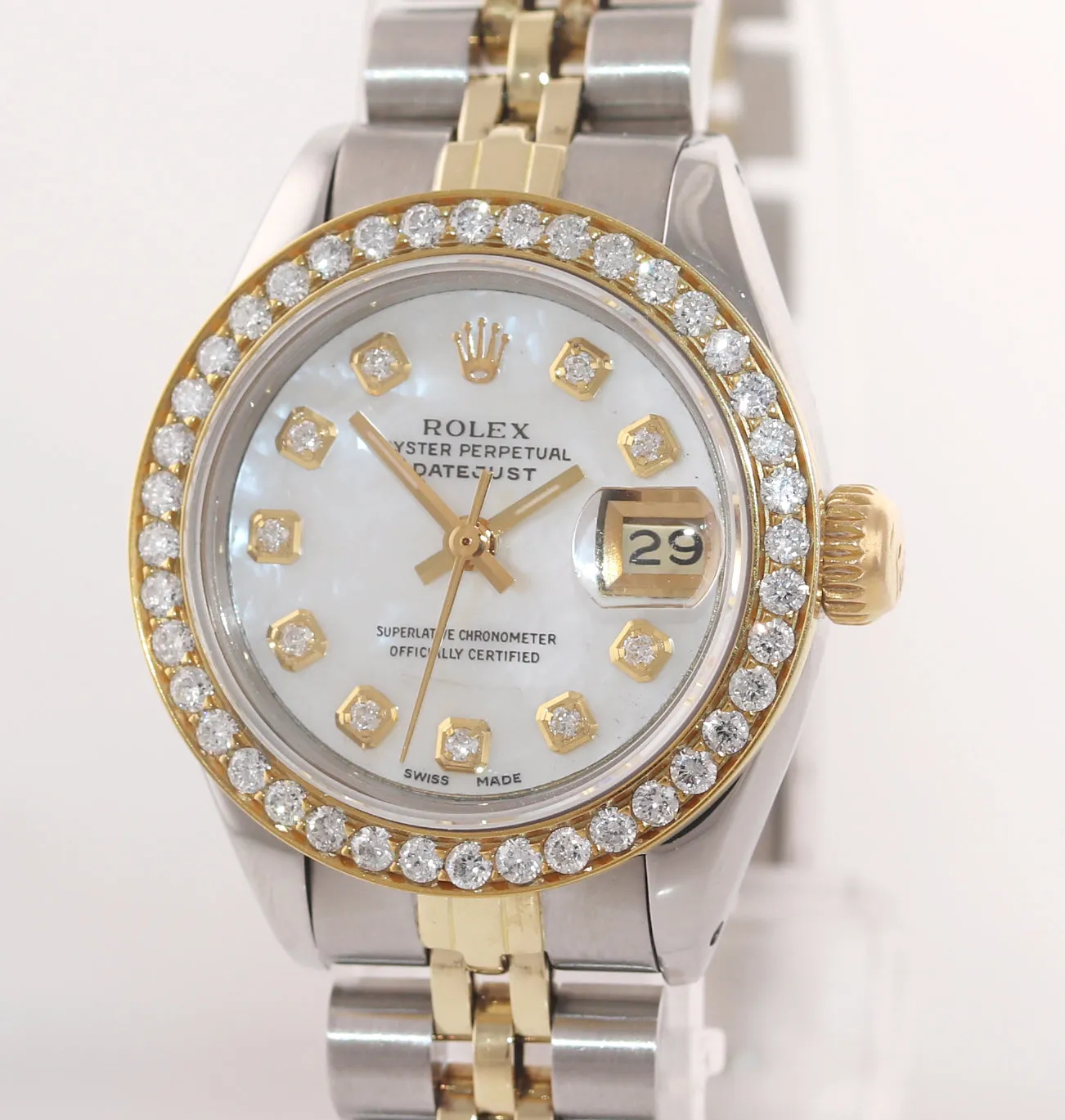 Rolex 6917 Two Tone 18k Gold 26mm mother of pearl diamond Bezel Jubilee Watch Bo