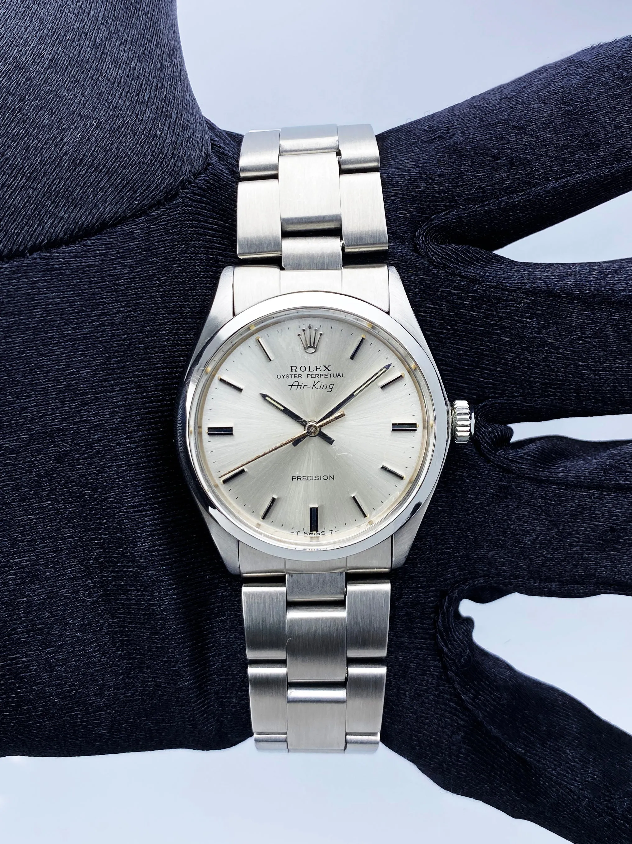 Rolex Air-King 5500 Silver Dial Mens Watch