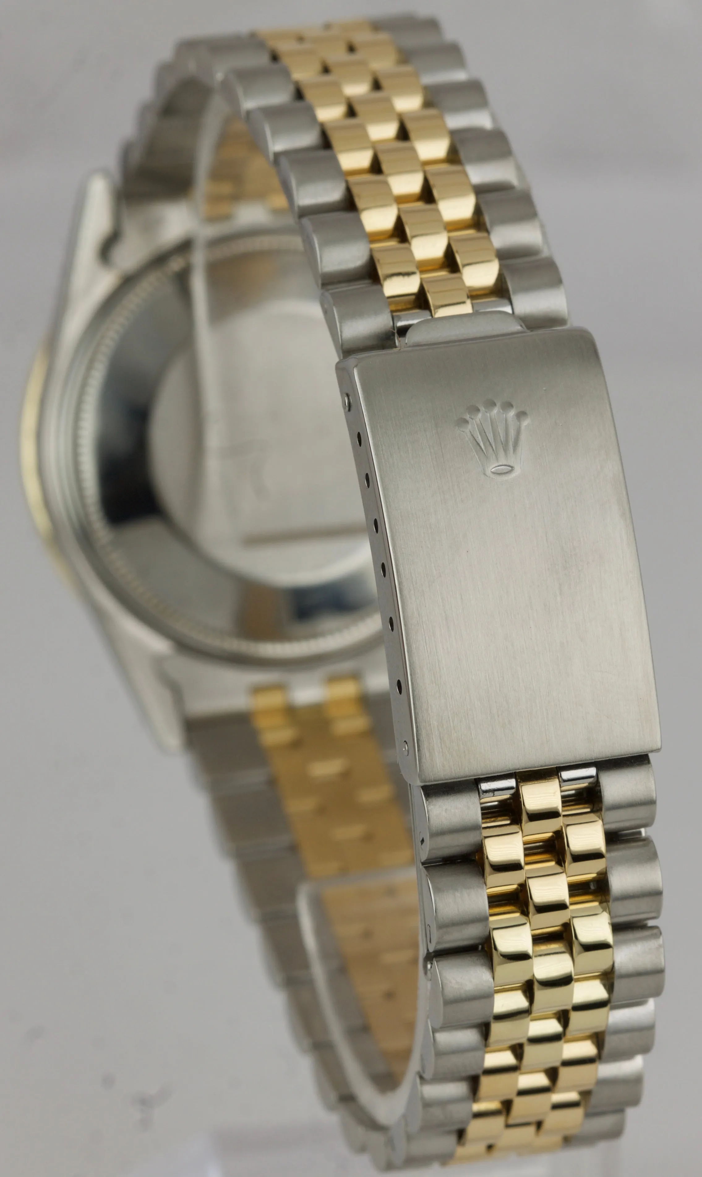 Rolex Date 34mm Two-Tone Stainless Steel Gold Diamond Bezel Watch DateJust 15053