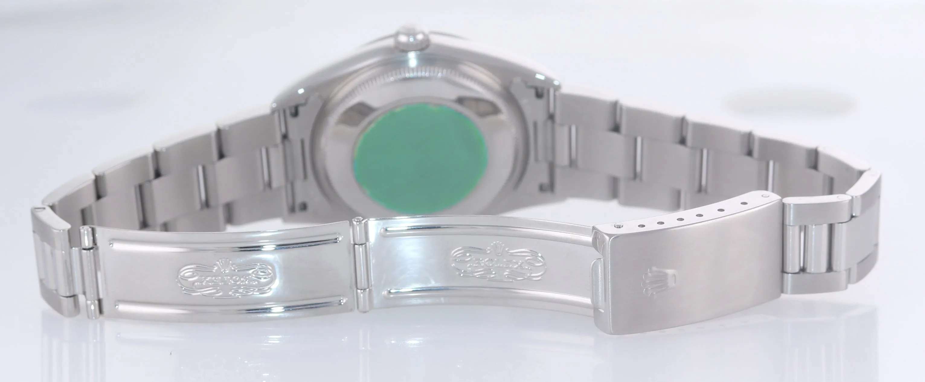 Rolex Date Oyster Perpetual Stainless Steel Blue 15200 34mm Watch Box