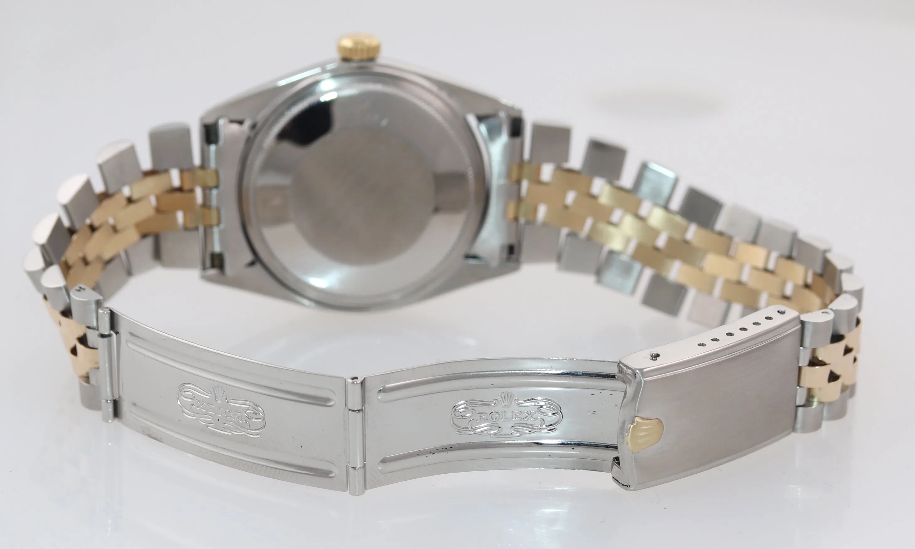 Rolex Datejust 1601 Pie Pan Silver Tapestry Two Tone Gold Jubilee Watch Box