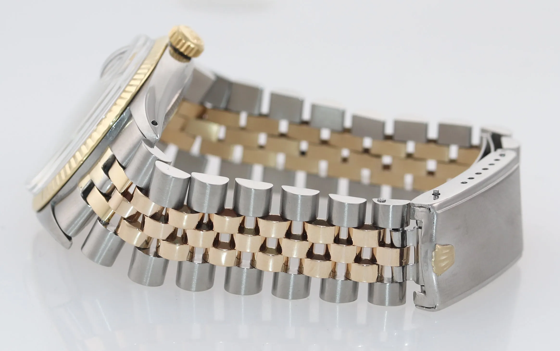 Rolex Datejust 1601 Pie Pan Silver Tapestry Two Tone Gold Jubilee Watch Box
