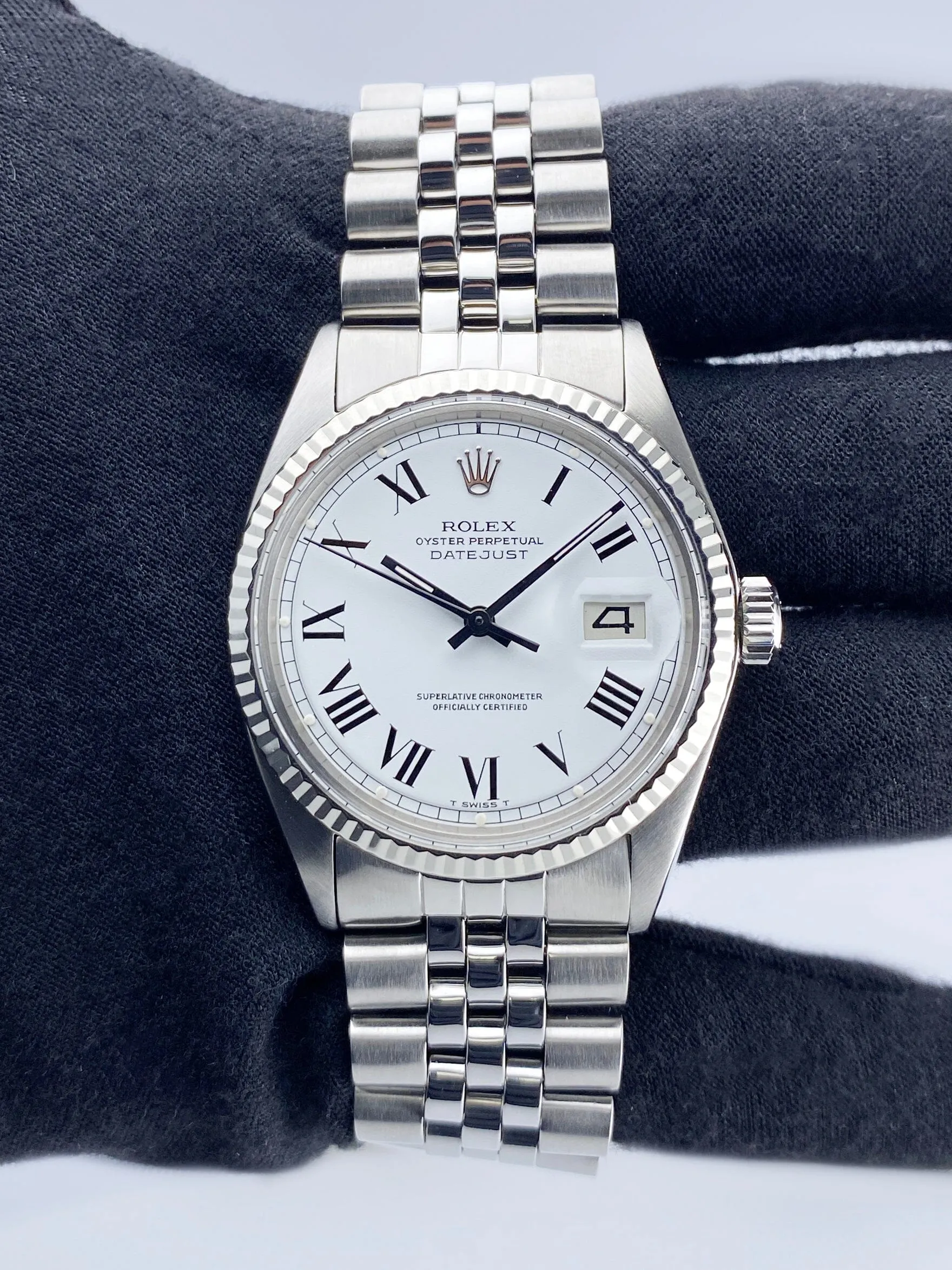 Rolex Datejust 1601 White Dial Mens Watch