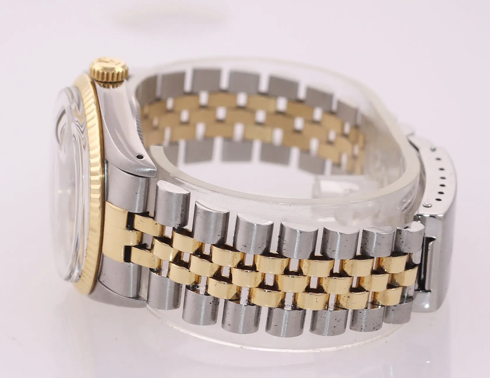 Rolex DateJust 16013 Two Tone 18k Gold Steel Jubilee Band Champagne Dial Watch