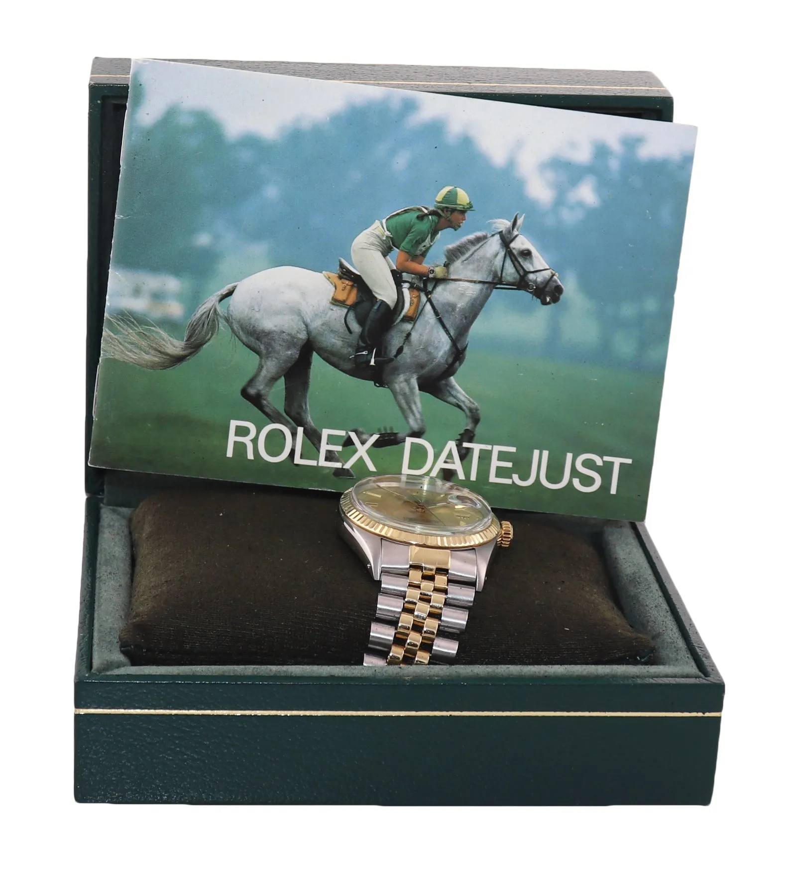 Rolex DateJust 16013 Two Tone 18k Gold Steel Jubilee Band Champagne Dial Watch