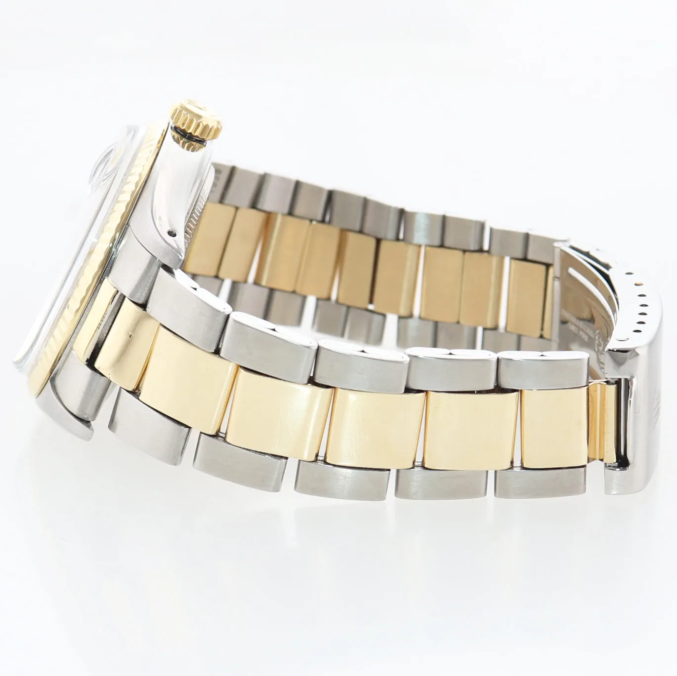 Rolex DateJust 16013 White Roman Two Tone Gold Oyster Band Watch Box