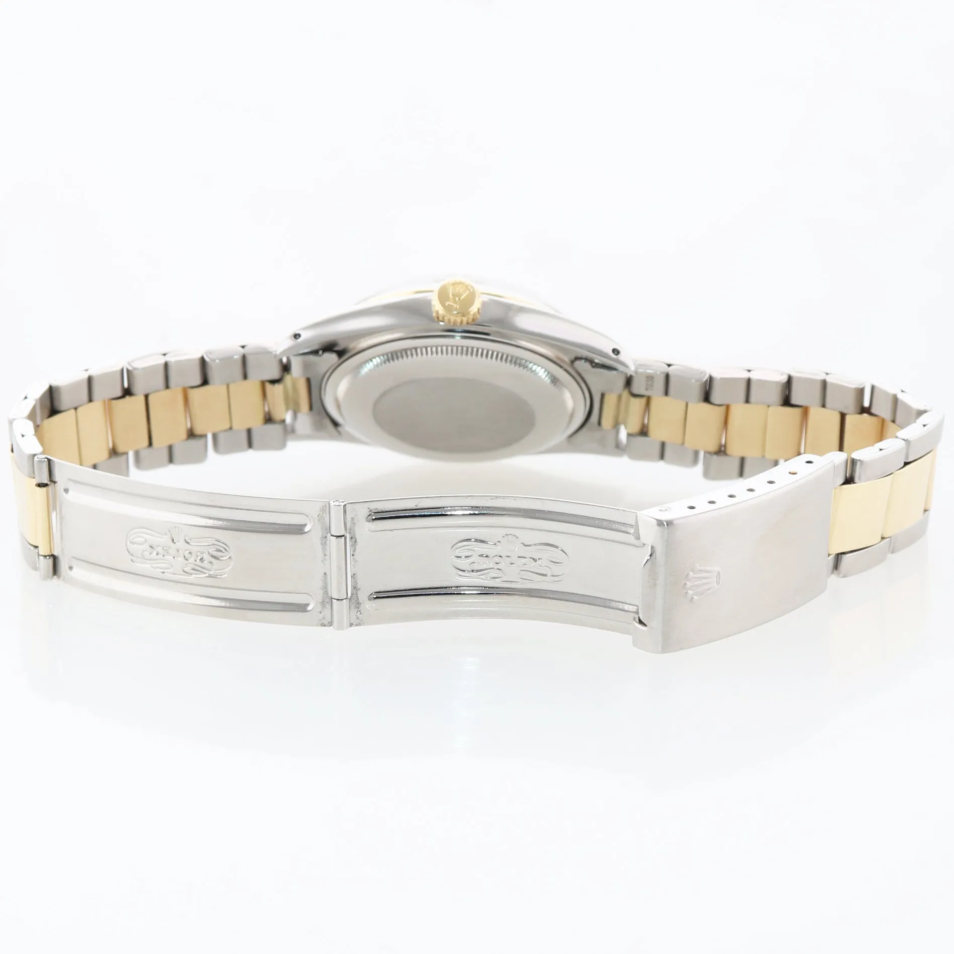 Rolex DateJust 16013 White Roman Two Tone Gold Oyster Band Watch Box