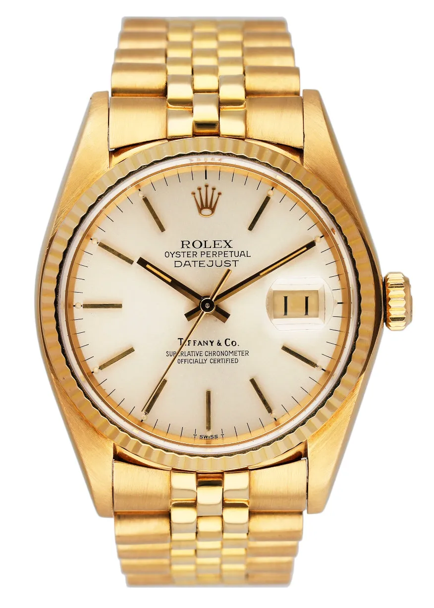 Rolex Datejust 16018 Tiffany & Co. Dial Mens Watch