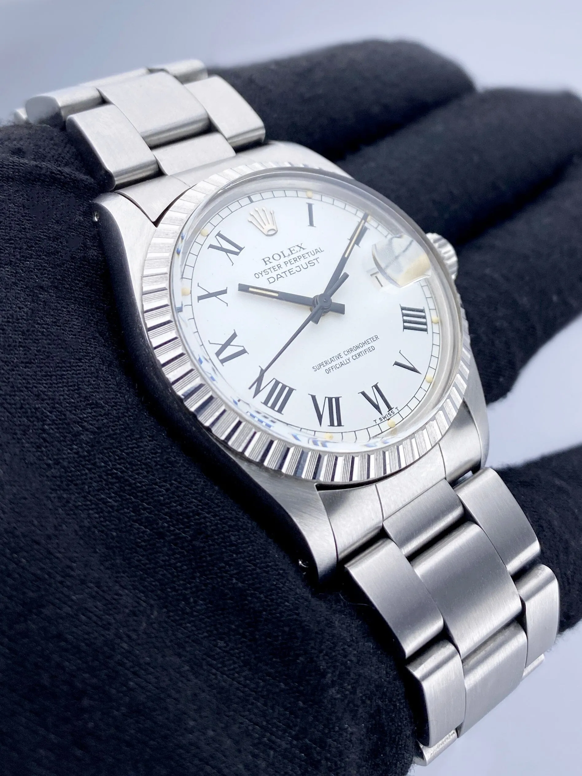 Rolex Datejust 16030 White Buckley Dial Mens Watch