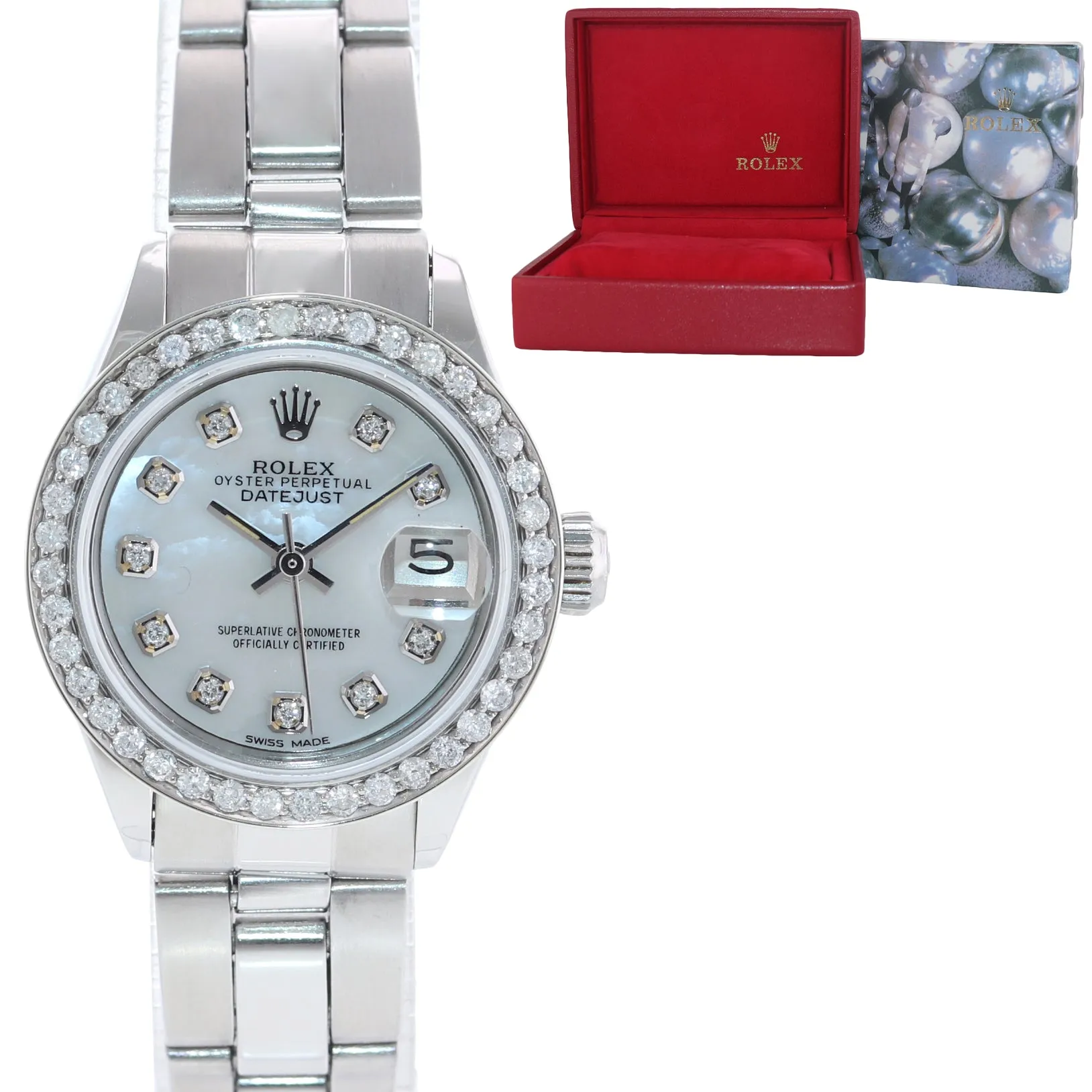 Rolex DateJust 26mm 6916 Steel Two Tone Jubilee Band White Anniversary Watch Box
