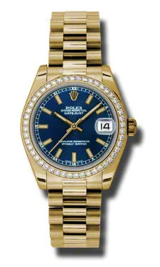 Rolex - Datejust 31mm - Gold President Yellow Gold - Diamond Bezel