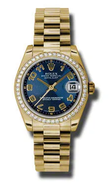 Rolex - Datejust 31mm - Gold President Yellow Gold - Diamond Bezel