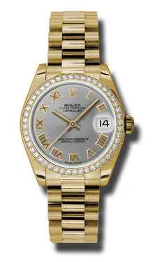 Rolex - Datejust 31mm - Gold President Yellow Gold - Diamond Bezel