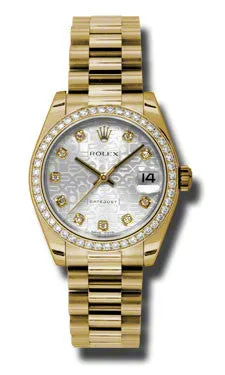 Rolex - Datejust 31mm - Gold President Yellow Gold - Diamond Bezel
