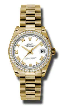 Rolex - Datejust 31mm - Gold President Yellow Gold - Diamond Bezel