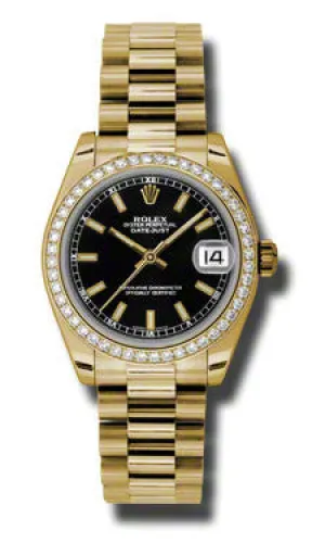 Rolex - Datejust 31mm - Gold President Yellow Gold - Diamond Bezel