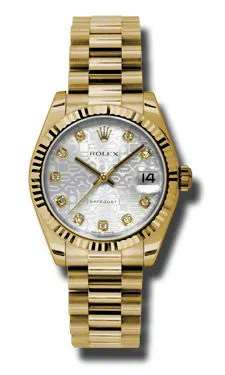 Rolex - Datejust 31mm - Gold President Yellow Gold - Fluted Bezel