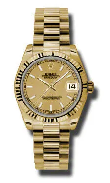 Rolex - Datejust 31mm - Gold President Yellow Gold - Fluted Bezel