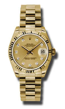 Rolex - Datejust 31mm - Gold President Yellow Gold - Fluted Bezel